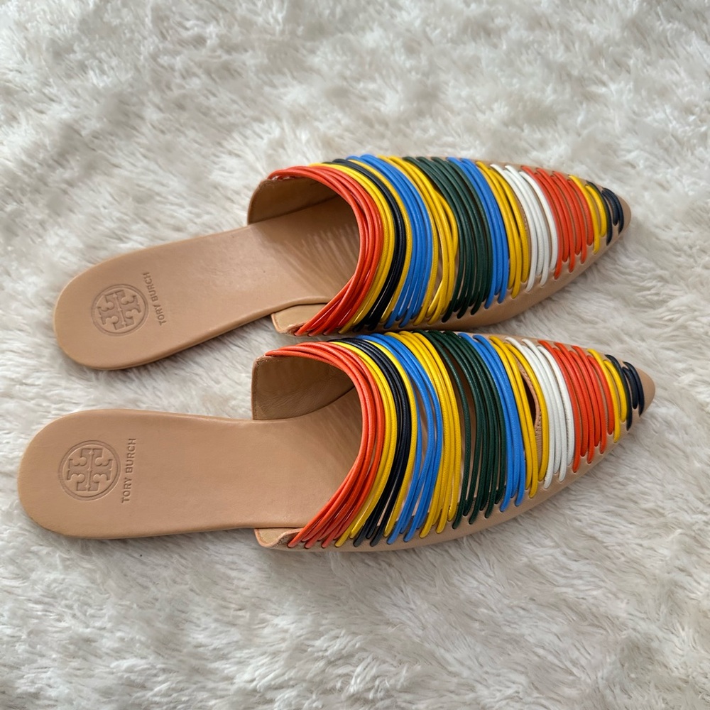 Tory Burch Sienna colorful vachetta Slide mestico size 9.5 - Picture 4 of 7
